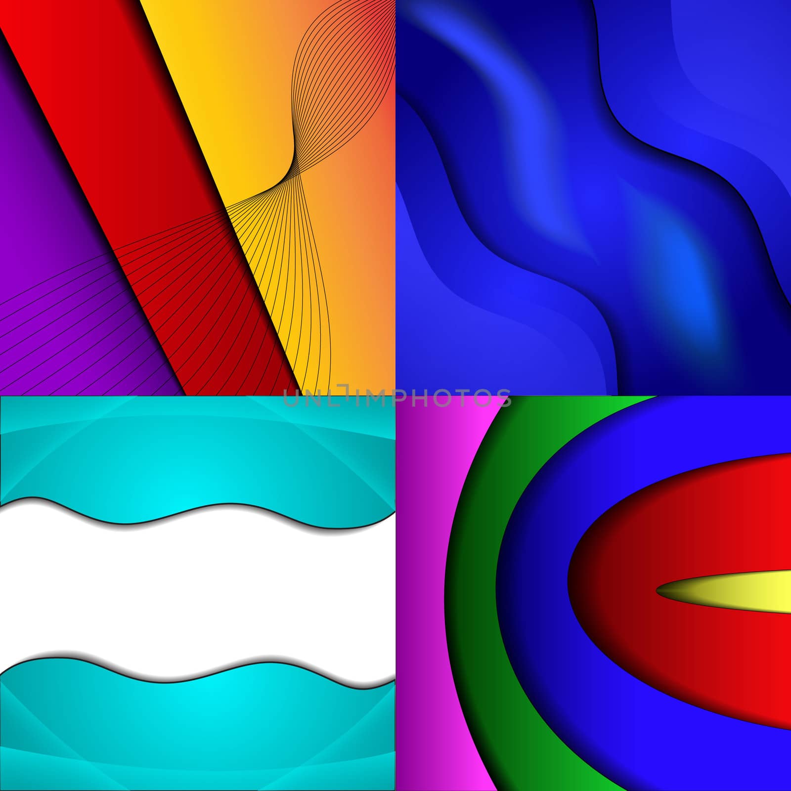 Collection of abstract multicolored backgrounds. Eps 10 design.  by serhii_lohvyniuk