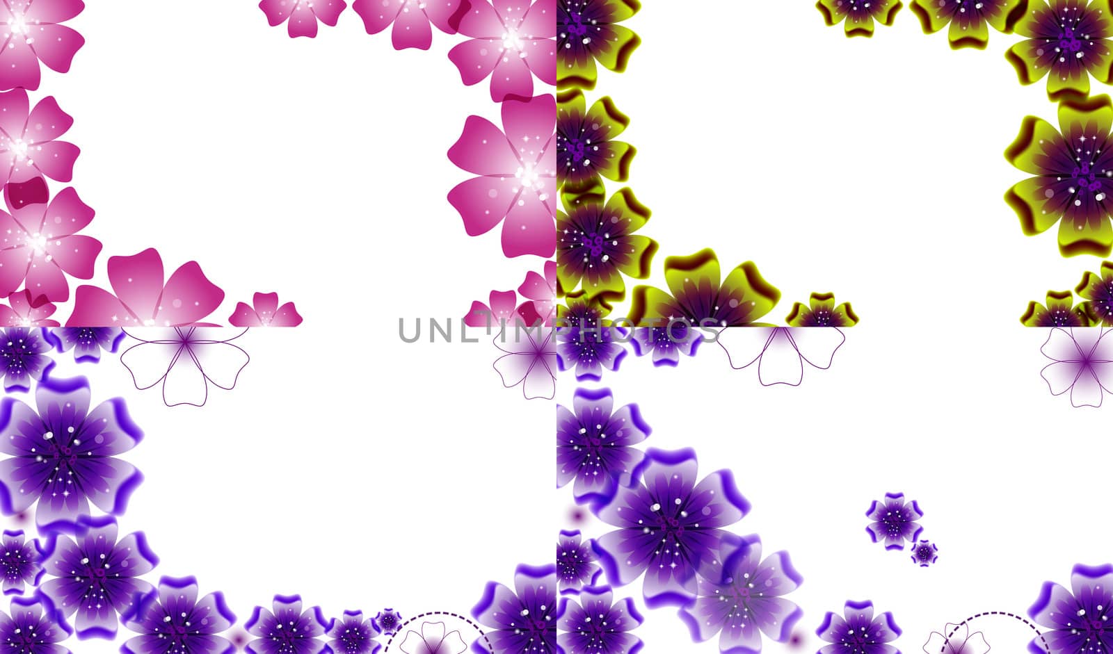 Set of Spring background for the design flowers.  by serhii_lohvyniuk