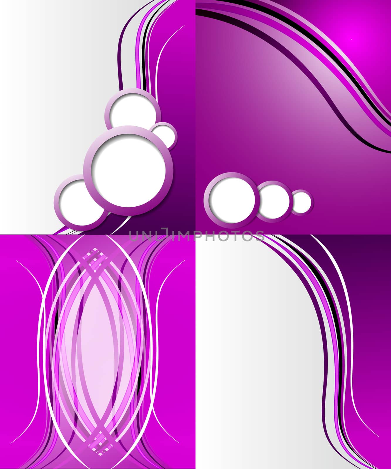 Set of 4 abstract purple backgrounds with space for your text. Raster copy by serhii_lohvyniuk