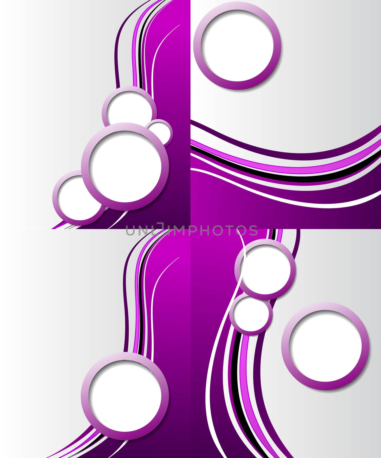 Set of 4 abstract purple backgrounds with space for your text. Raster copy by serhii_lohvyniuk