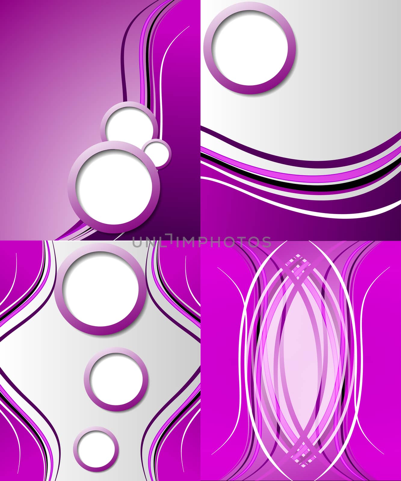 Set of 4 abstract purple backgrounds with space for your text. Raster copy by serhii_lohvyniuk