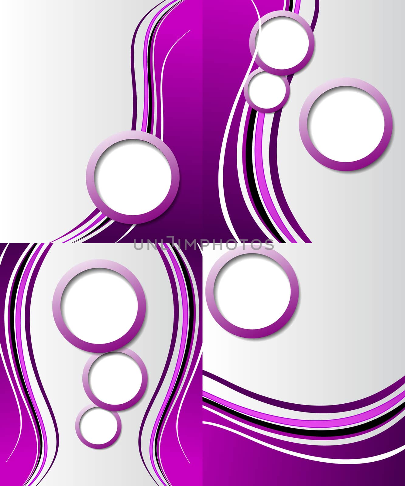 Set of 4 abstract purple backgrounds with space for your text. Raster copy by serhii_lohvyniuk