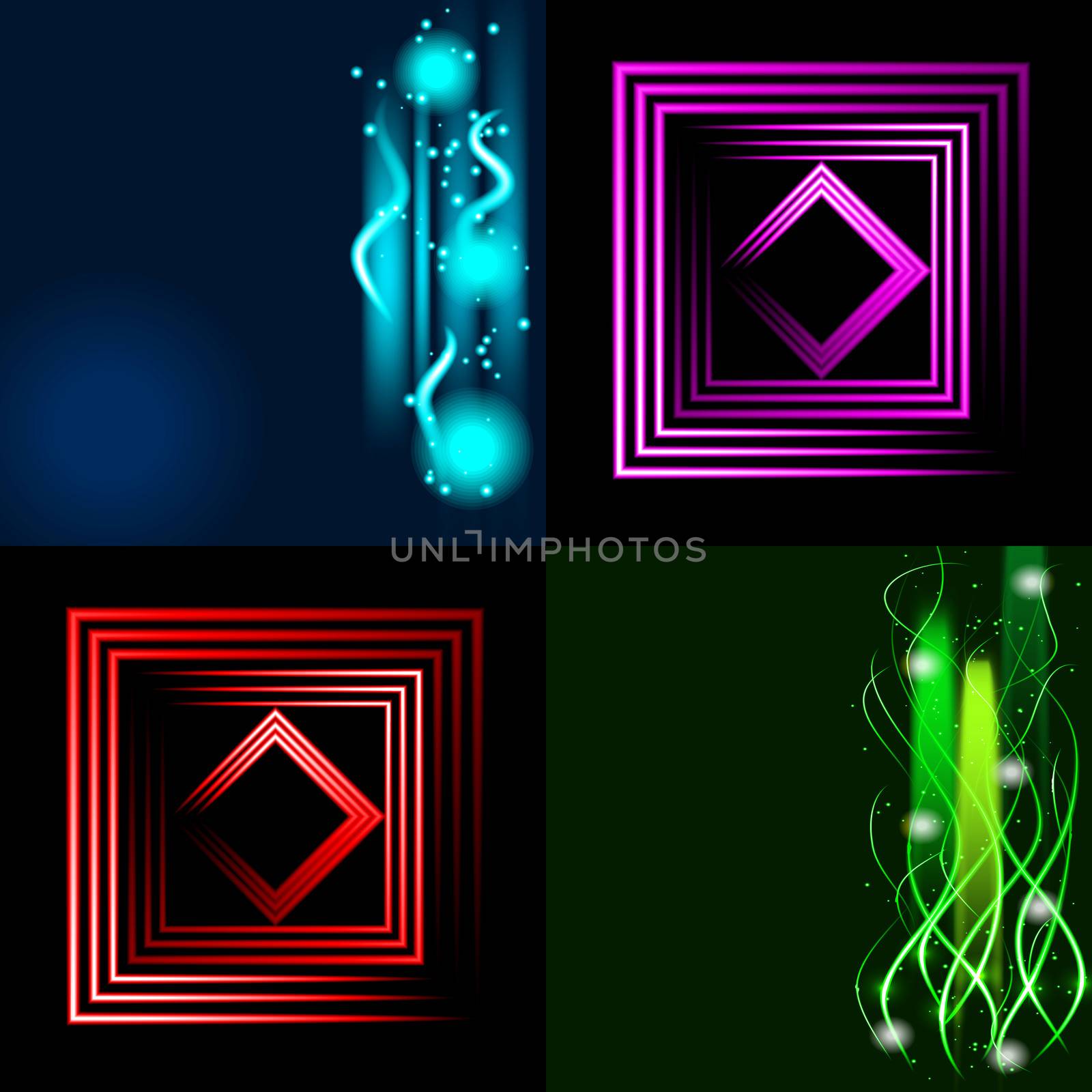 Set of Blurry abstract lines. Light effect. Sparkle background.  by serhii_lohvyniuk