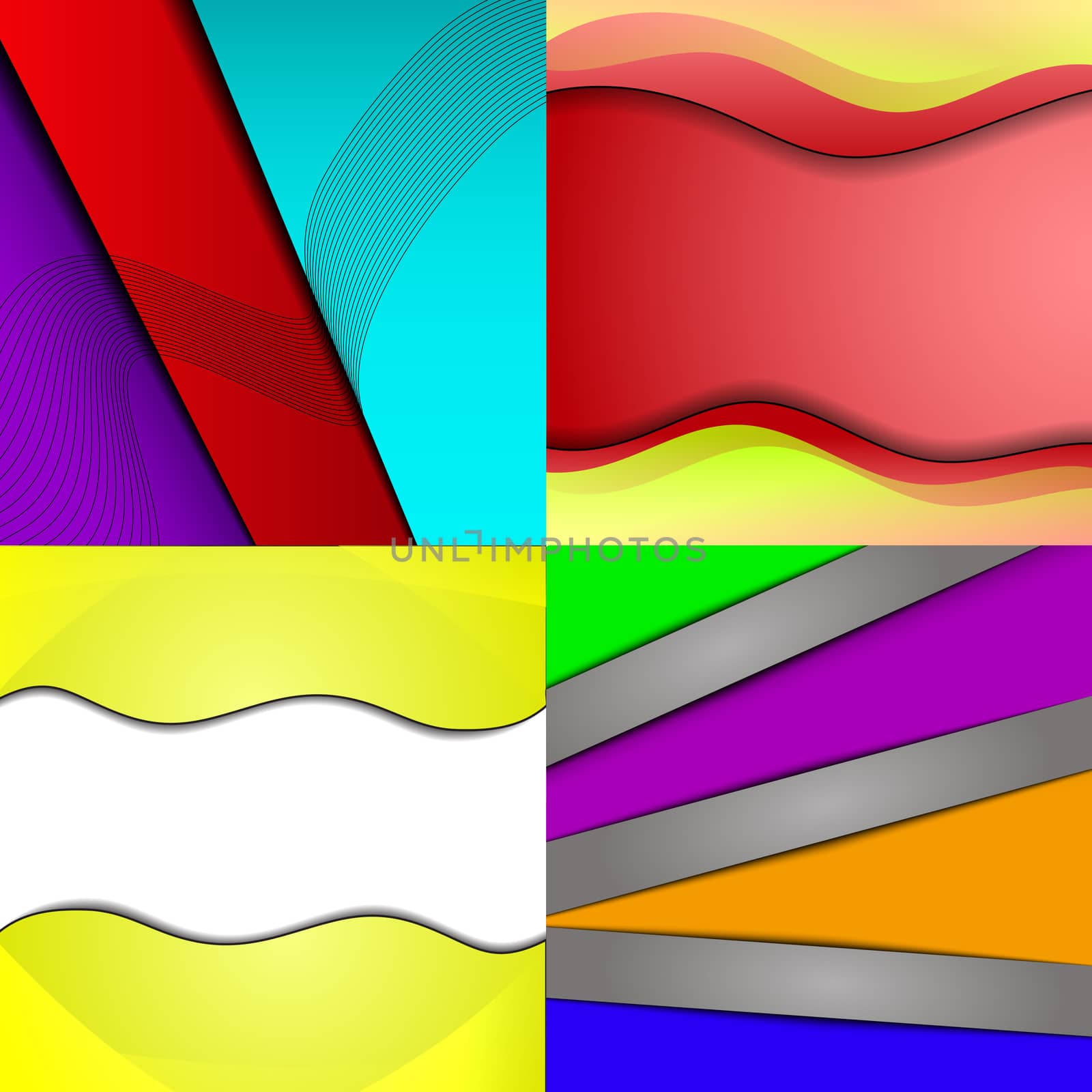 Colorful abstract backgrounds winding in the set. raster by serhii_lohvyniuk