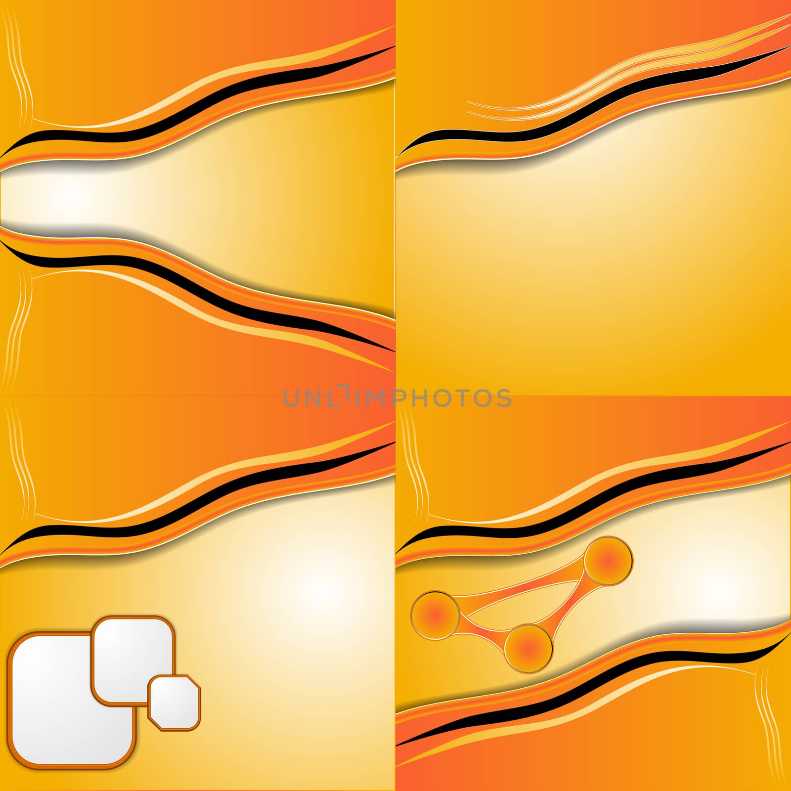 Set of 4 orange backgrounds with place for your text. Raster copy by serhii_lohvyniuk