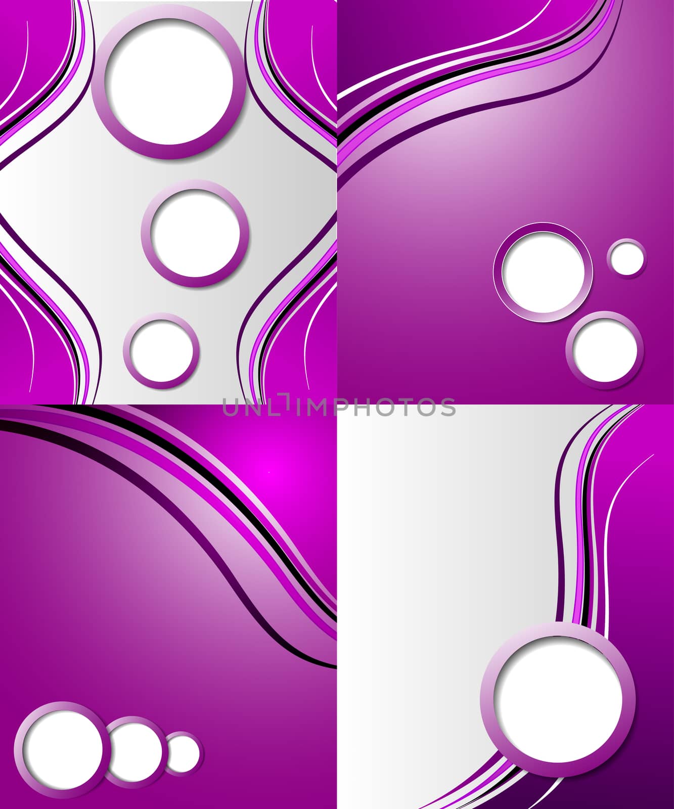 Set of 4 abstract purple backgrounds with space for your text. Raster copy by serhii_lohvyniuk