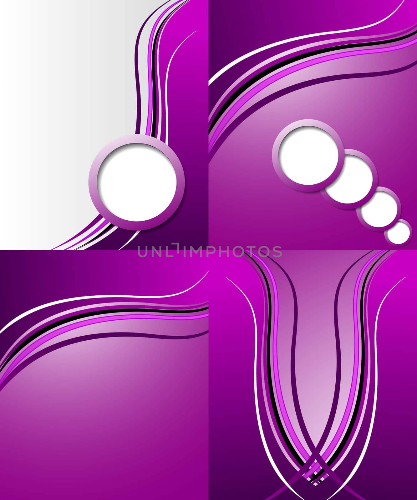 Set of 4 abstract purple backgrounds with space for your text. Raster copy.