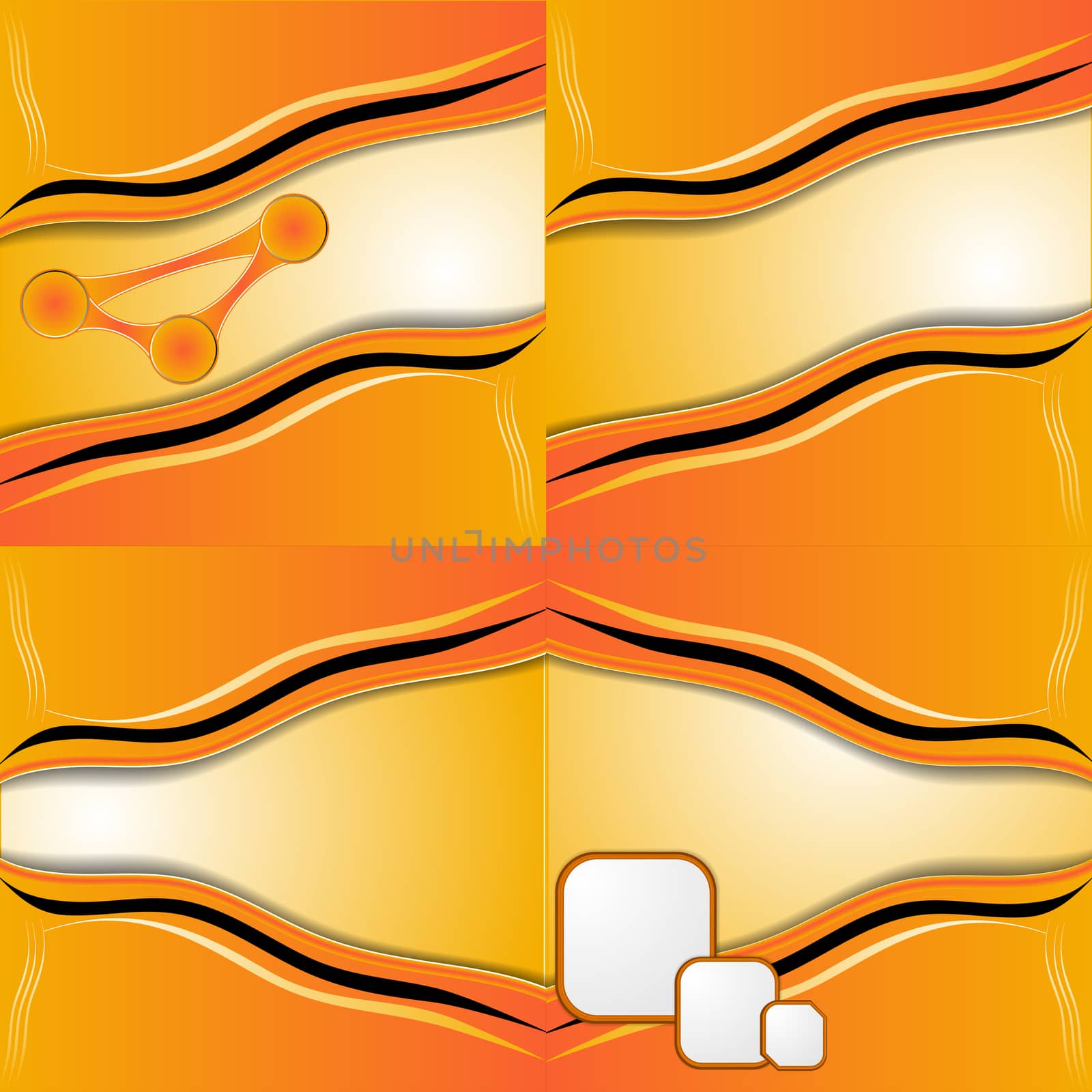 Set of 4 orange backgrounds with place for your text. Raster copy by serhii_lohvyniuk