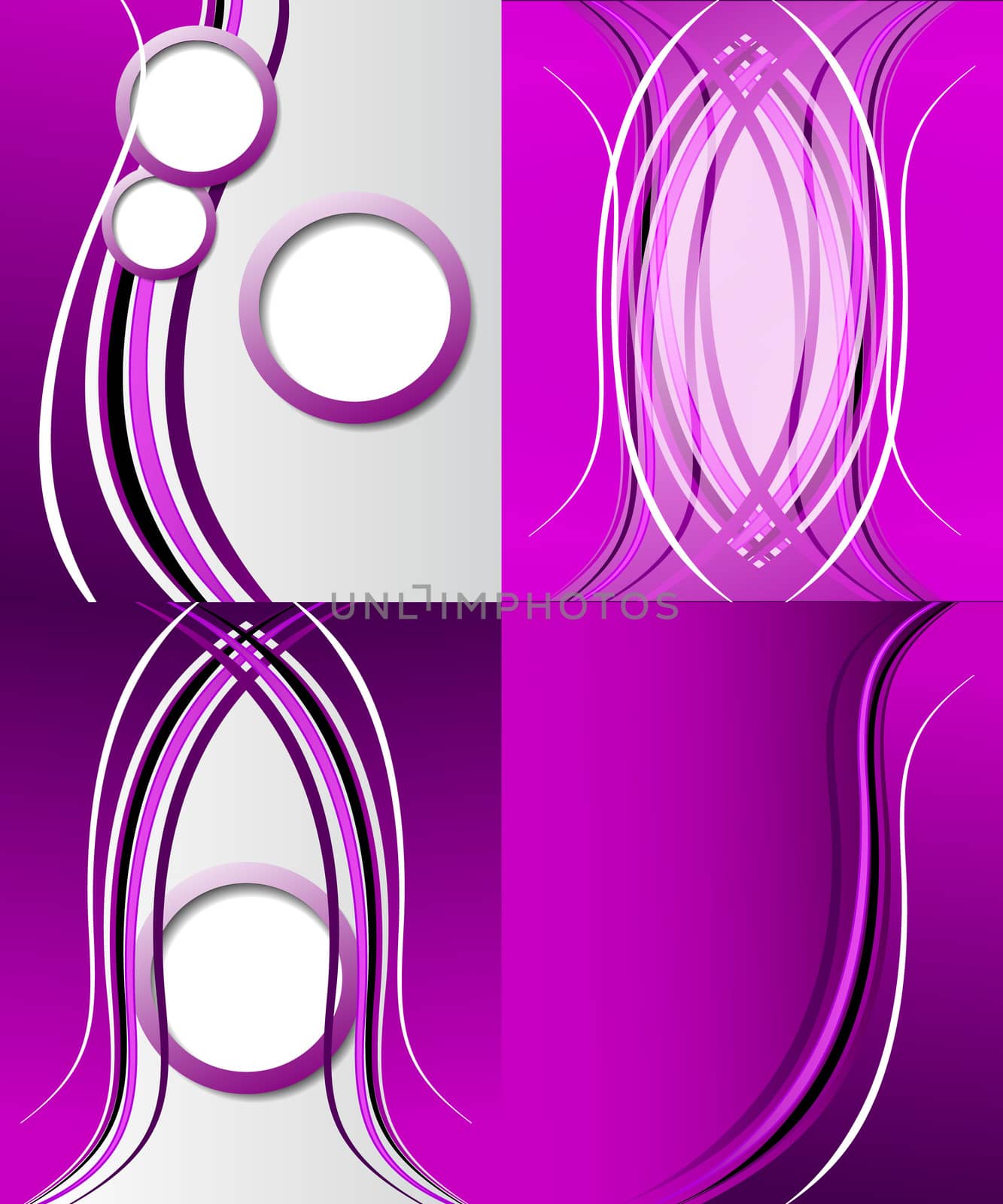 Set of 4 abstract purple backgrounds with space for your text. Raster copy.