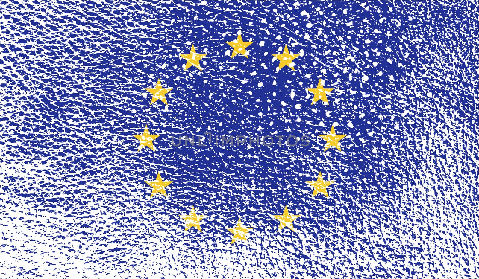 Flag of European Union with old texture.  illustration