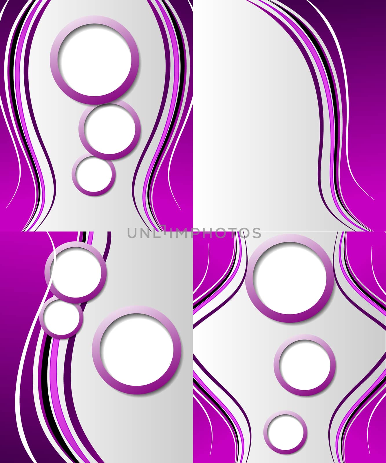 Set of 4 abstract purple backgrounds with space for your text. Raster copy by serhii_lohvyniuk