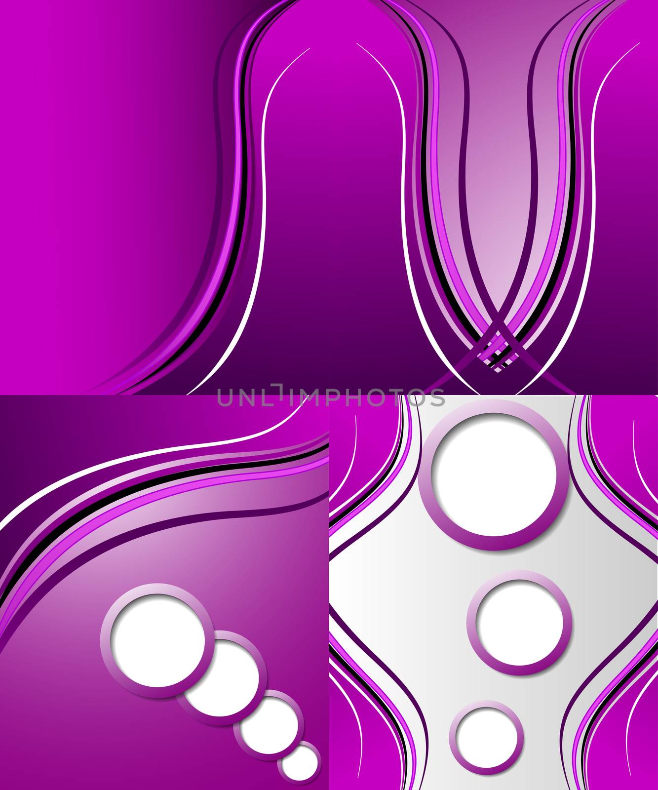 Set of 4 abstract purple backgrounds with space for your text. Raster copy by serhii_lohvyniuk