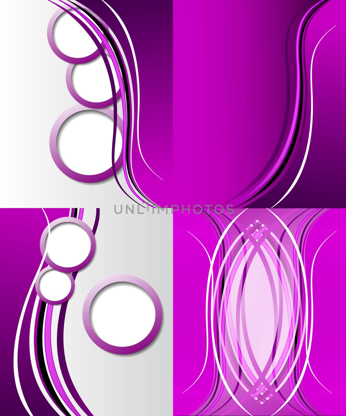 Set of 4 abstract purple backgrounds with space for your text. Raster copy by serhii_lohvyniuk