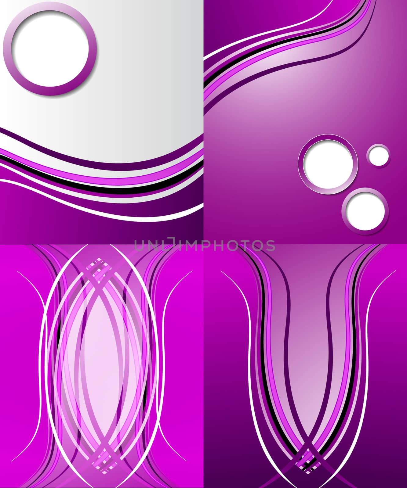 Set of 4 abstract purple backgrounds with space for your text. Raster copy by serhii_lohvyniuk