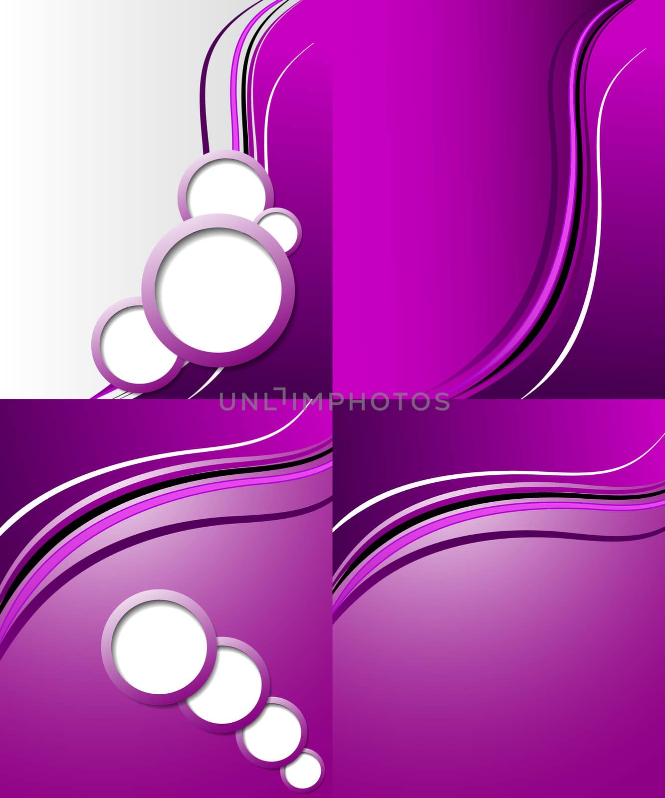 Set of 4 abstract purple backgrounds with space for your text. Raster copy by serhii_lohvyniuk