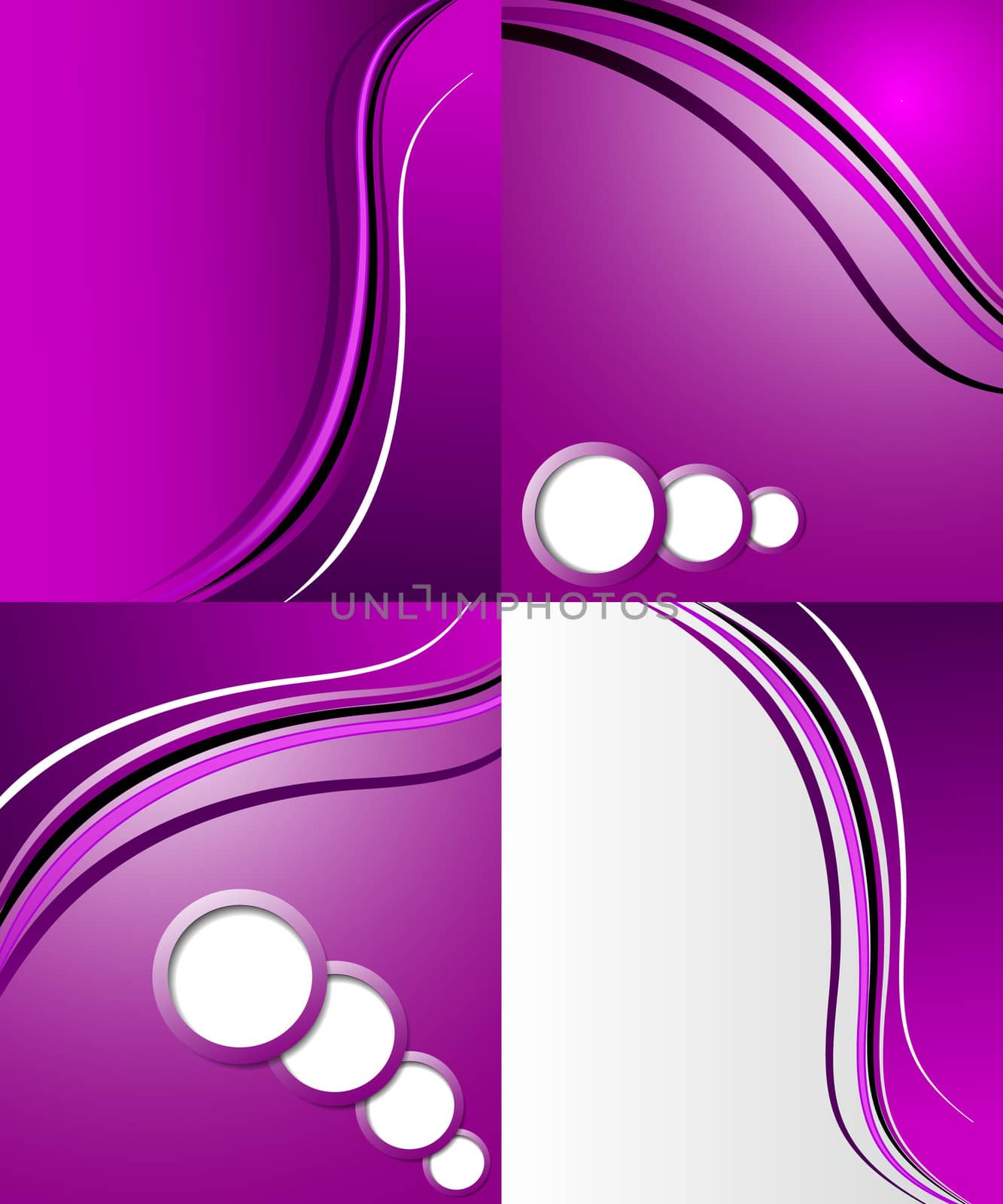 Set of 4 abstract purple backgrounds with space for your text. Raster copy by serhii_lohvyniuk