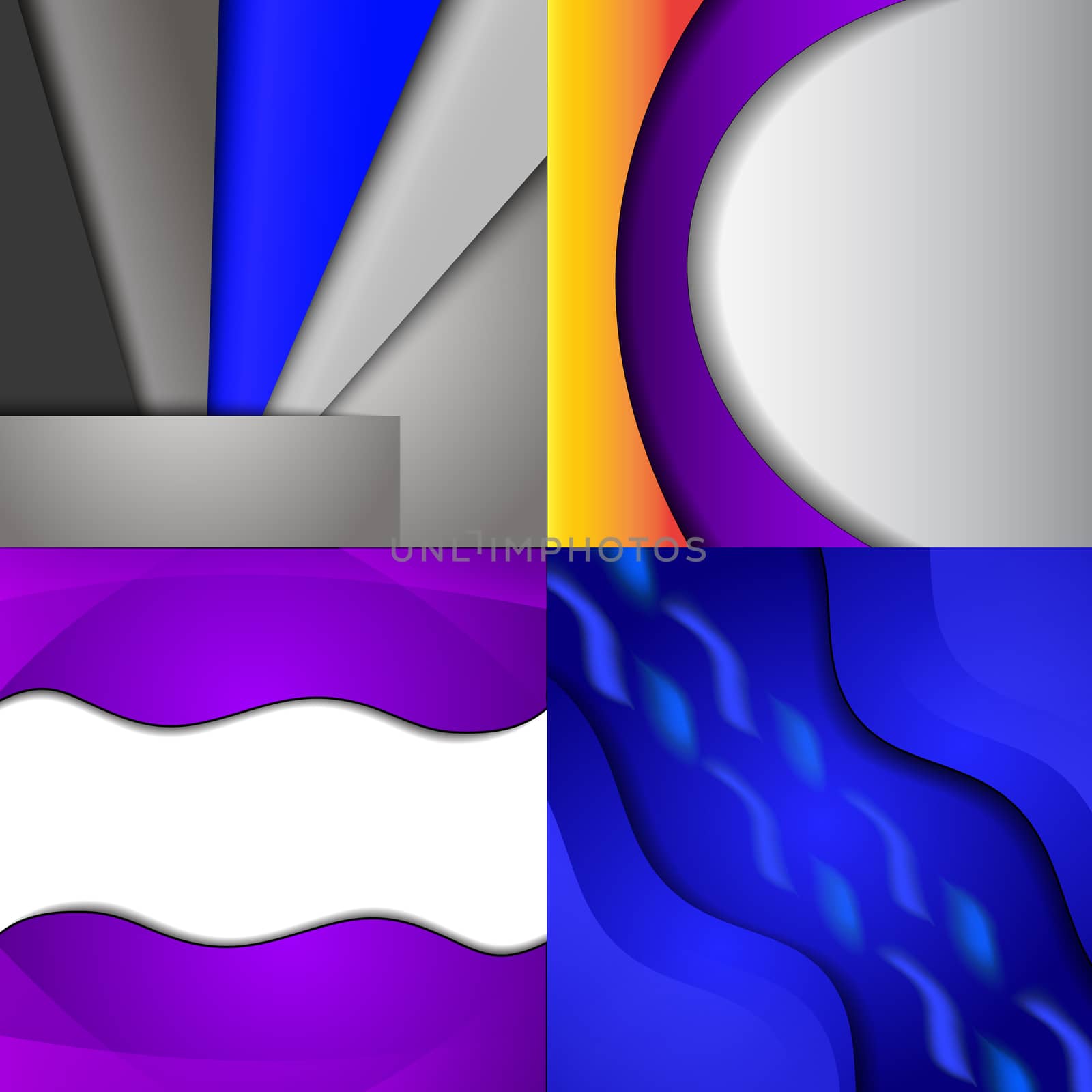 Colorful abstract backgrounds winding in the set. raster copy