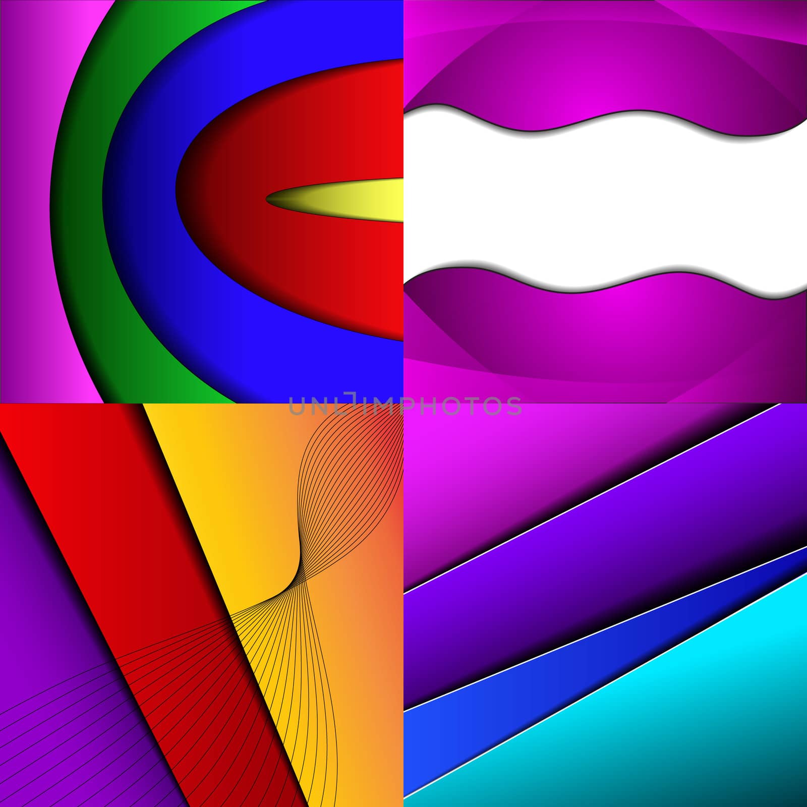 Collection of abstract multicolored backgrounds. Eps 10 design.   illustration