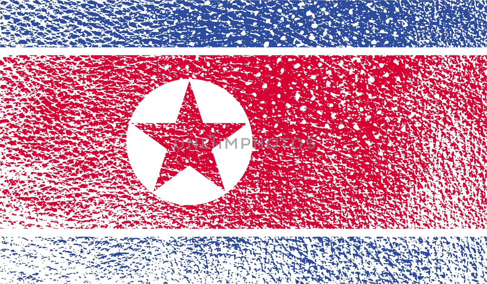 Flag of North Korea with old texture.  by serhii_lohvyniuk