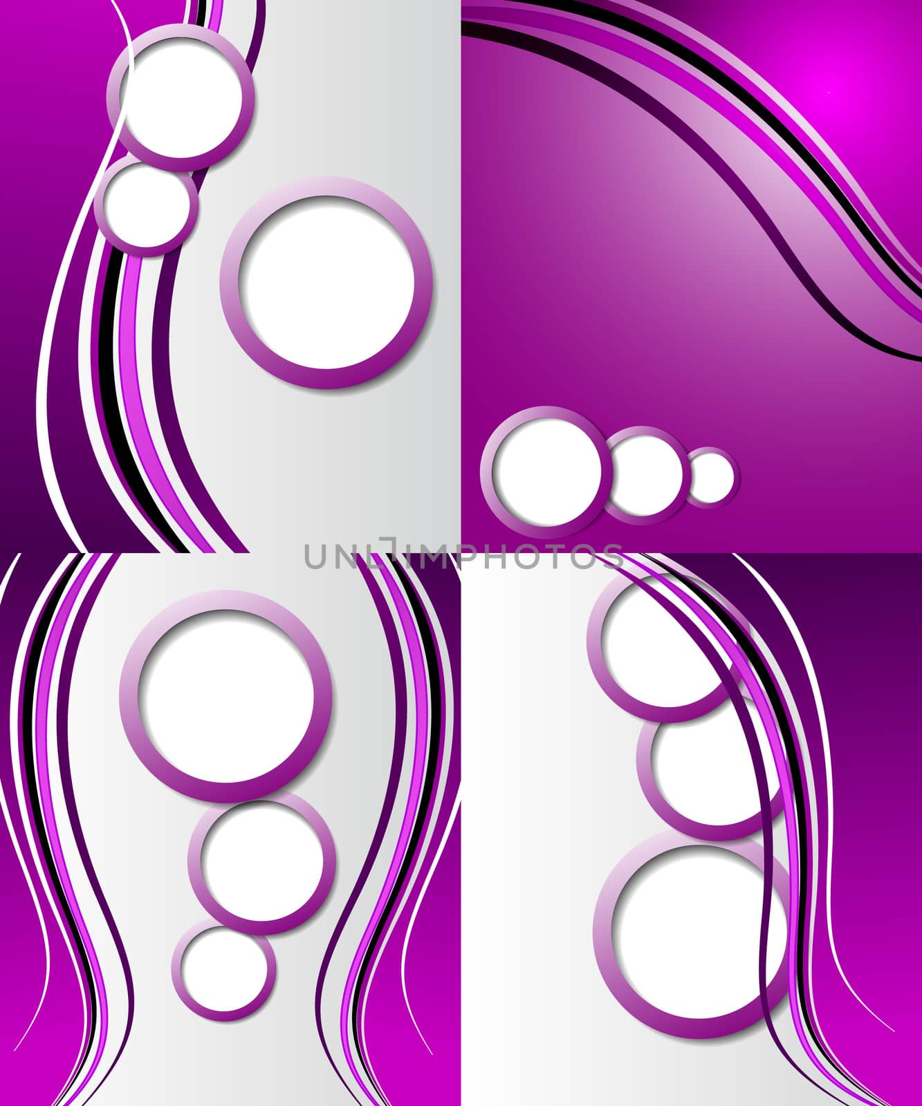 Set of 4 abstract purple backgrounds with space for your text. Raster copy by serhii_lohvyniuk