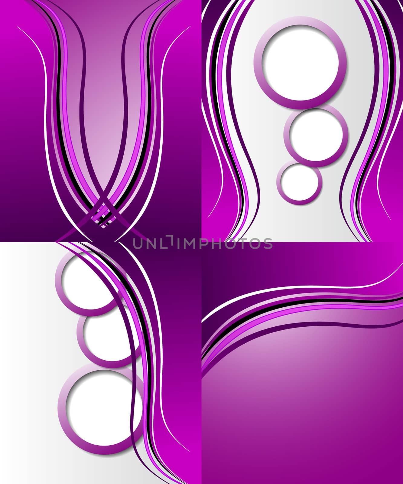 Set of 4 abstract purple backgrounds with space for your text. Raster copy by serhii_lohvyniuk