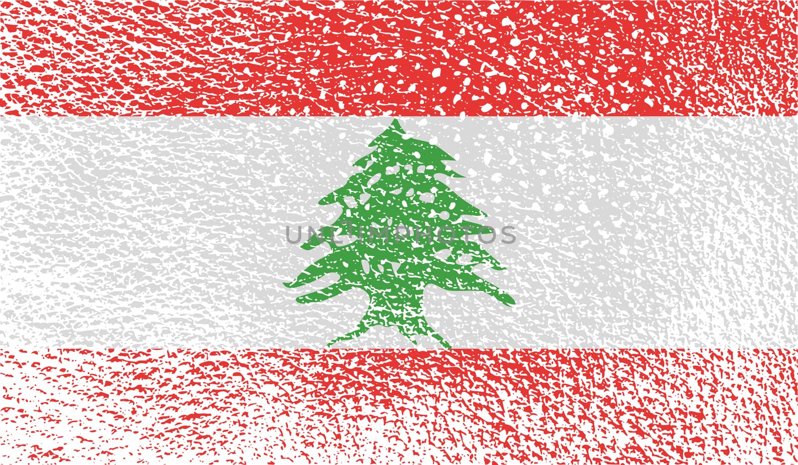 Flag of Lebanon with old texture.  by serhii_lohvyniuk