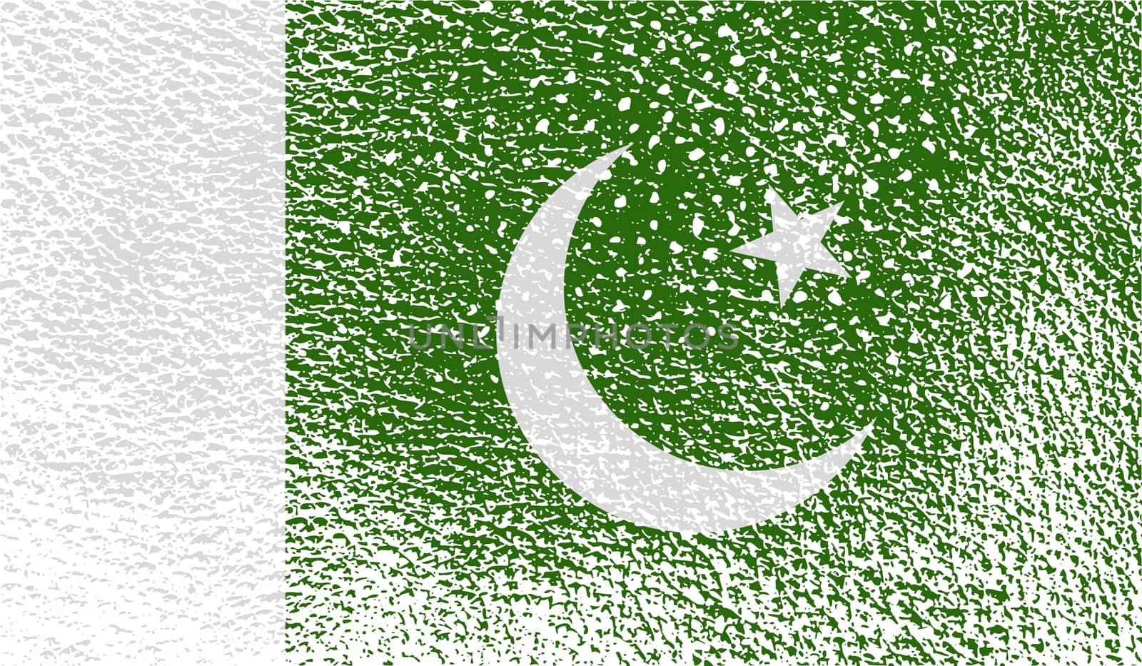 Flag of Pakistan with old texture.  illustration