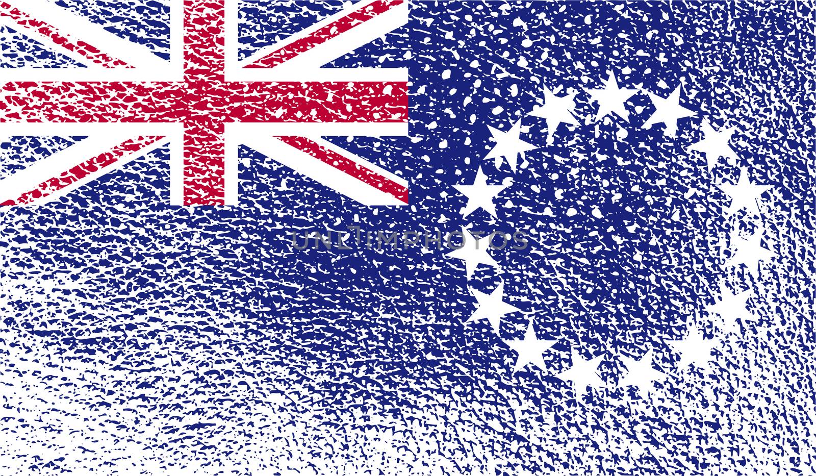 Flag of Cook islands with old texture.  illustration