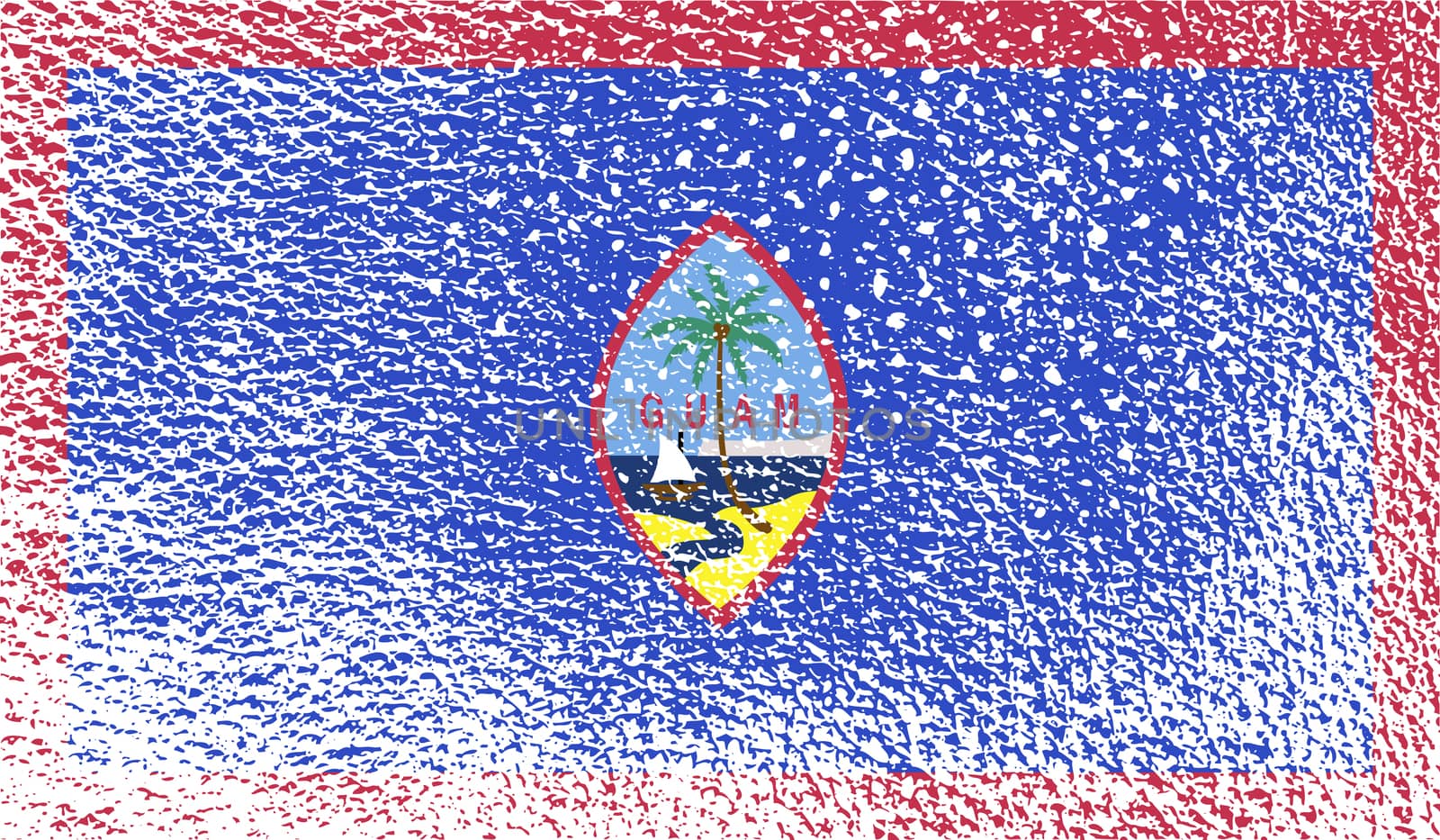 Flag of Guam with old texture.  illustration