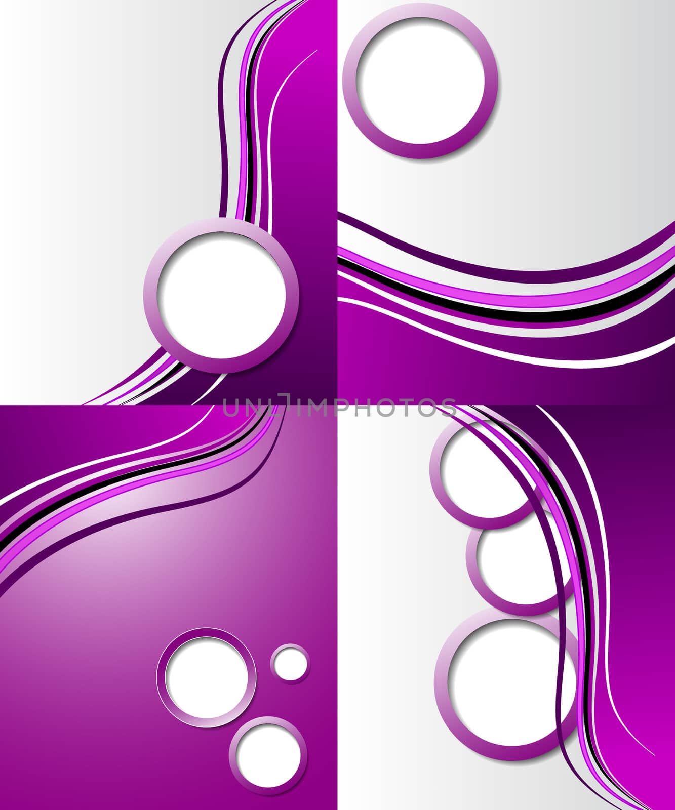 Set of 4 abstract purple backgrounds with space for your text. Raster copy by serhii_lohvyniuk