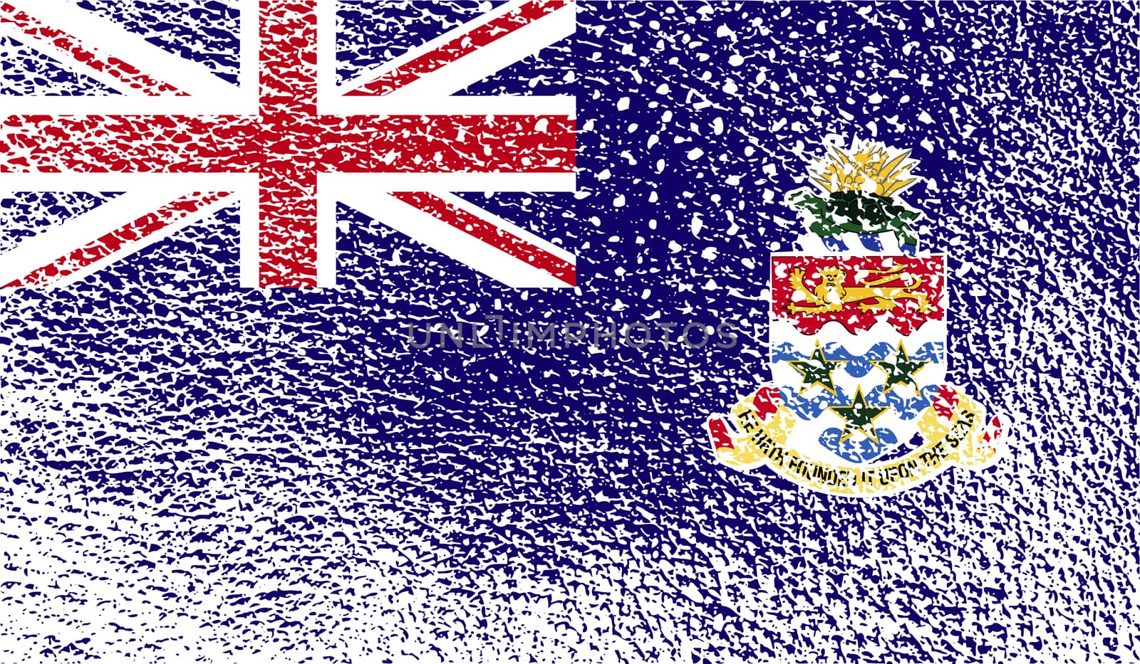Flag of Cayman Islands with old texture.  by serhii_lohvyniuk