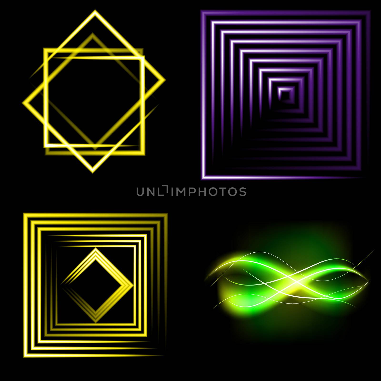 Set of Beautifully glowing neon abstract background with space for text.  by serhii_lohvyniuk