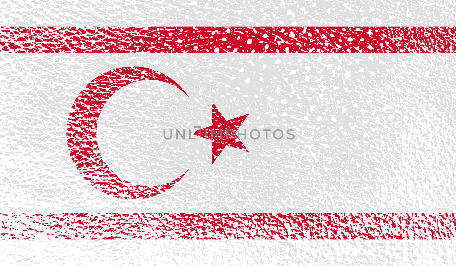 Flag of Turkish and Northern Cyprus with old texture.  by serhii_lohvyniuk