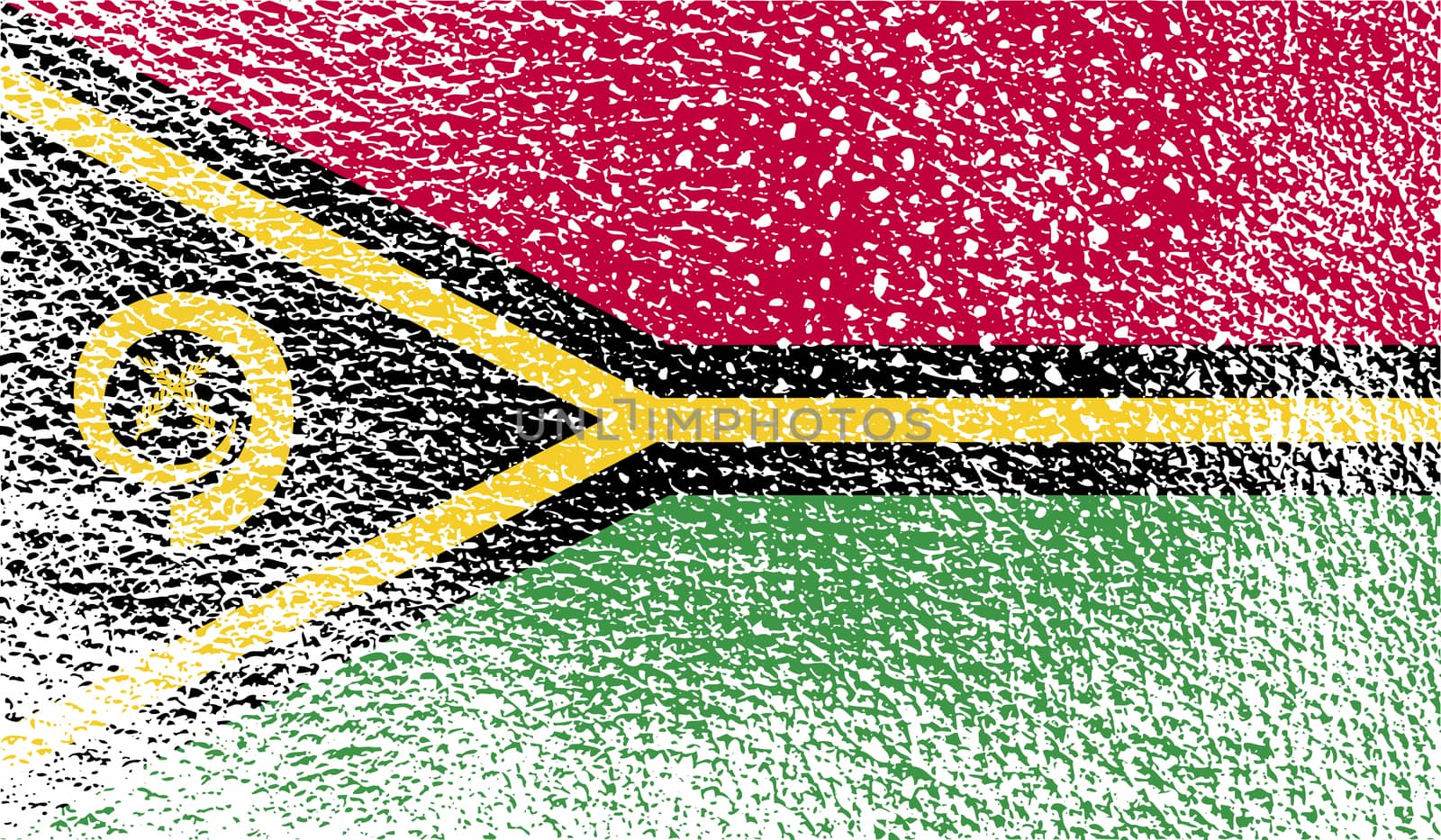 Flag of Vanuatu with old texture.  illustration