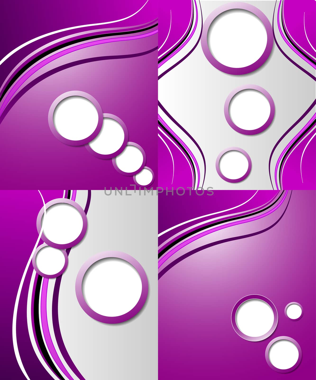 Set of 4 abstract purple backgrounds with space for your text. Raster copy by serhii_lohvyniuk