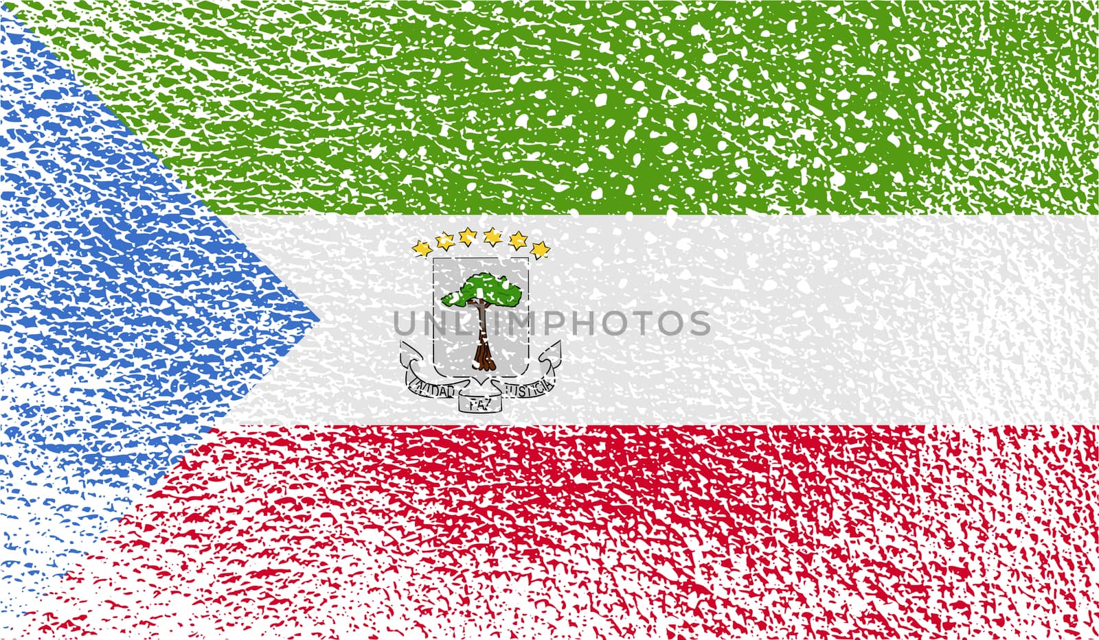 Flag of Equatorial Guinea with old texture.  by serhii_lohvyniuk