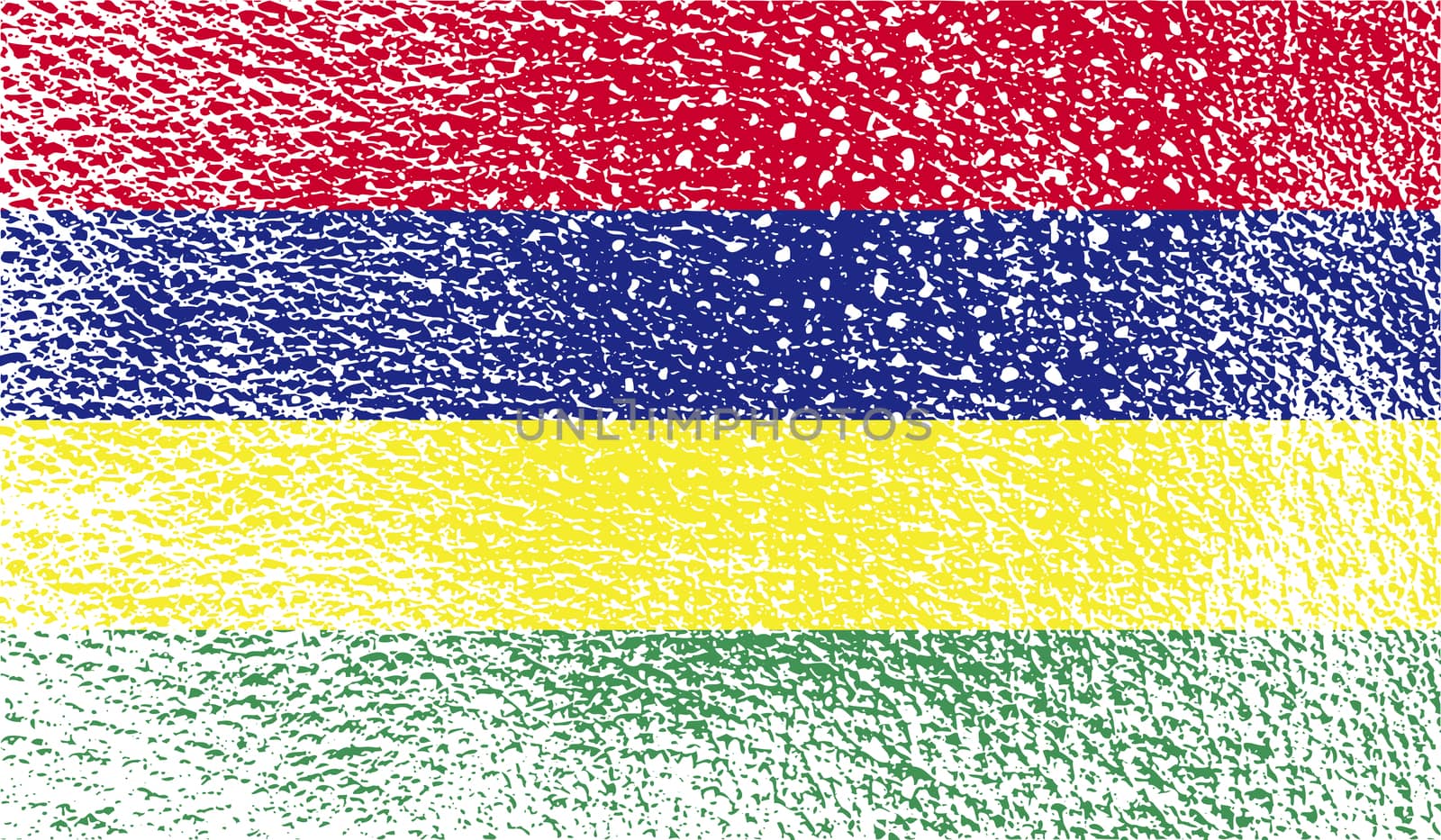 Flag of Mauritius with old texture.  illustration