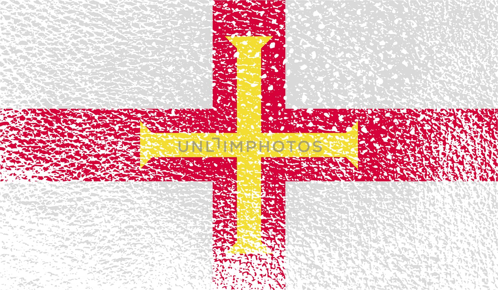 Flag of Guernsey with old texture.  illustration