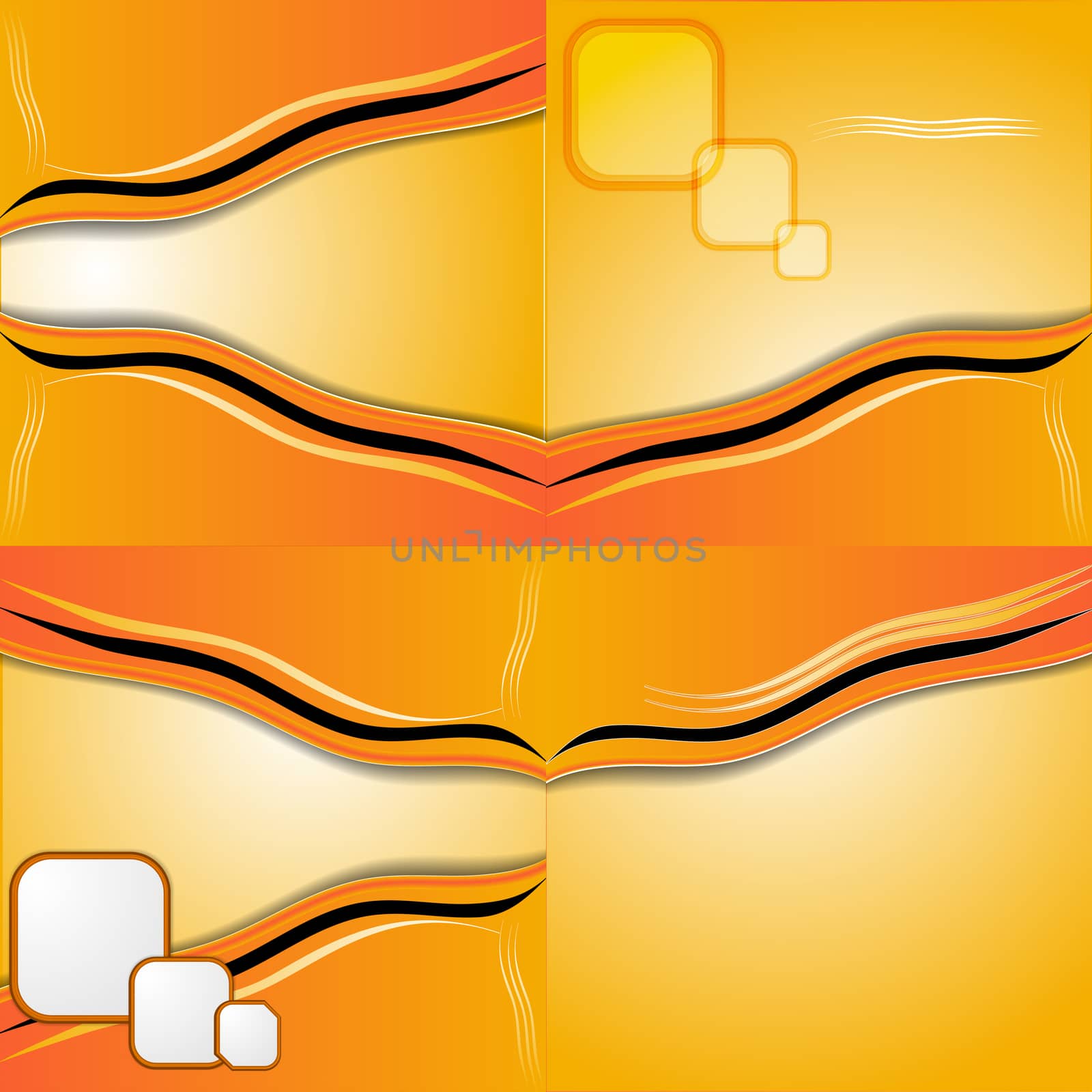 Set of 4 orange backgrounds with place for your text. Raster copy by serhii_lohvyniuk