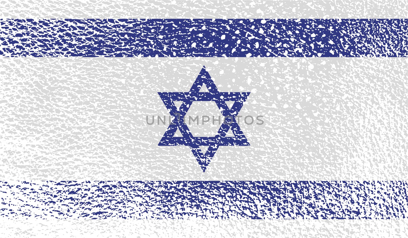 Flag of Israe with old texture.  illustration