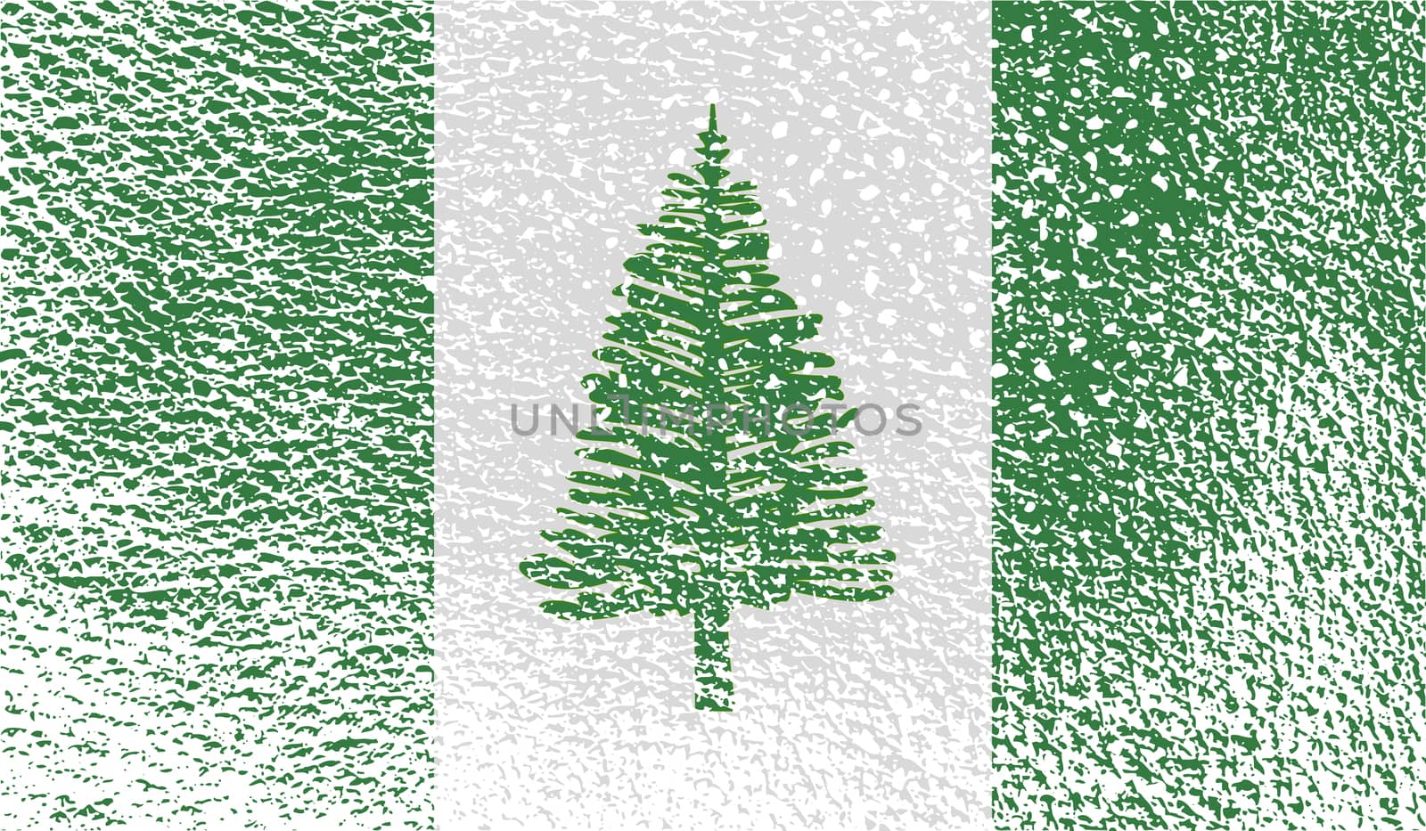 Flag of Norfolk Island with old texture.  by serhii_lohvyniuk