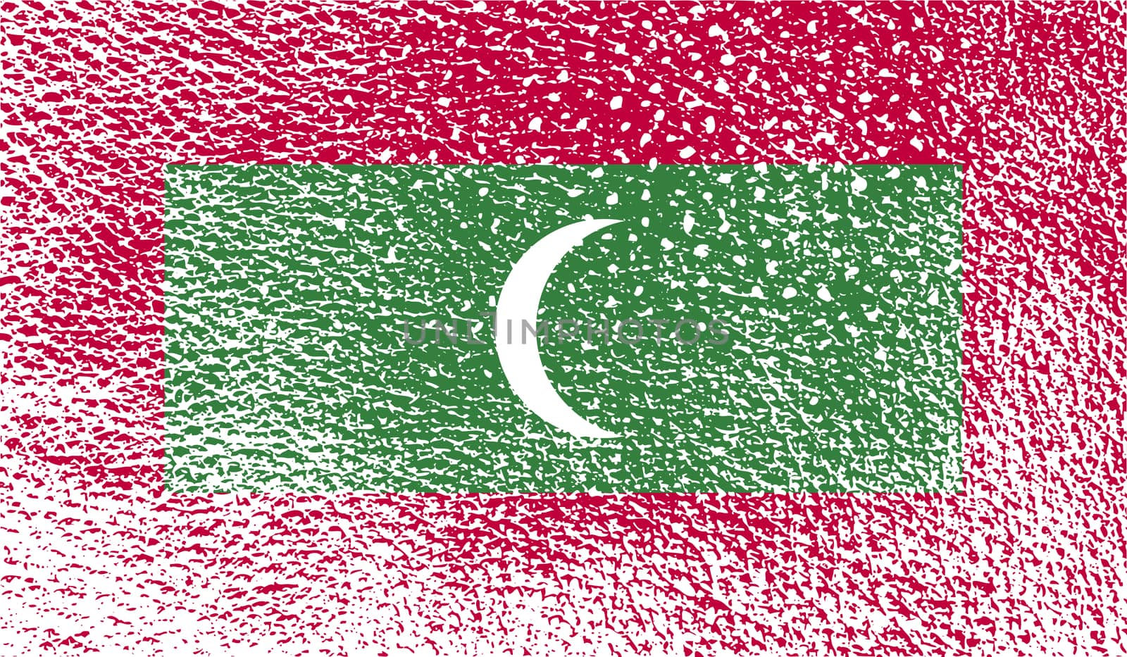 Flag of Maldives with old texture.  by serhii_lohvyniuk