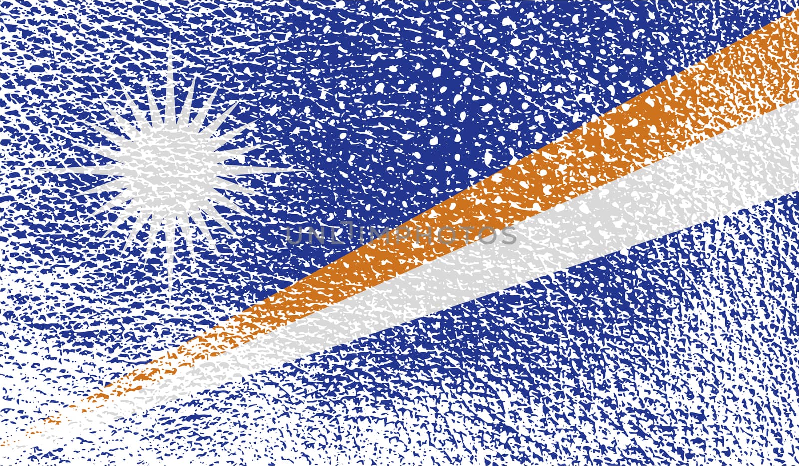 Flag of Marshall Islands with old texture.  illustration