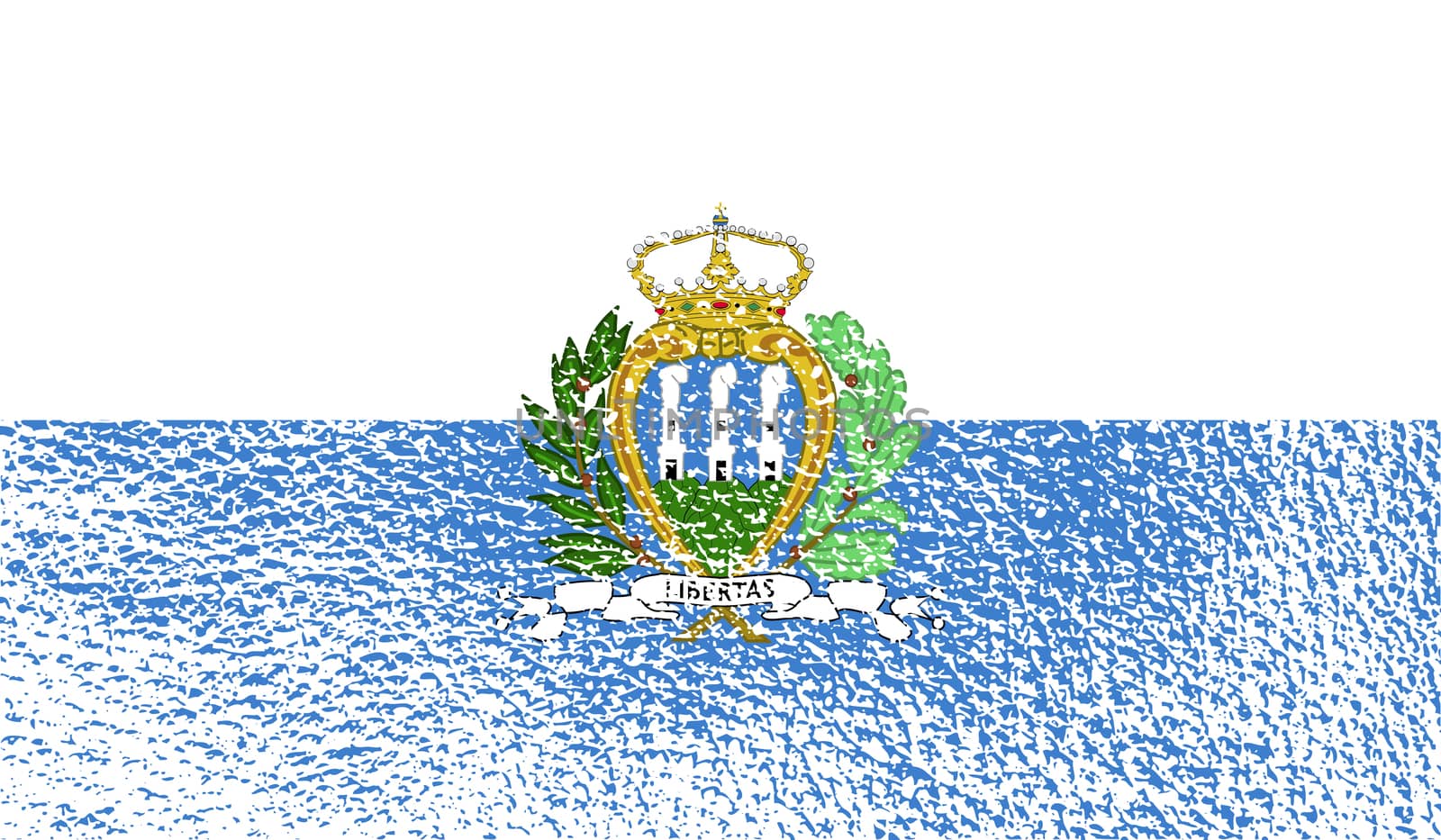 Flag of San Marino with old texture.  by serhii_lohvyniuk