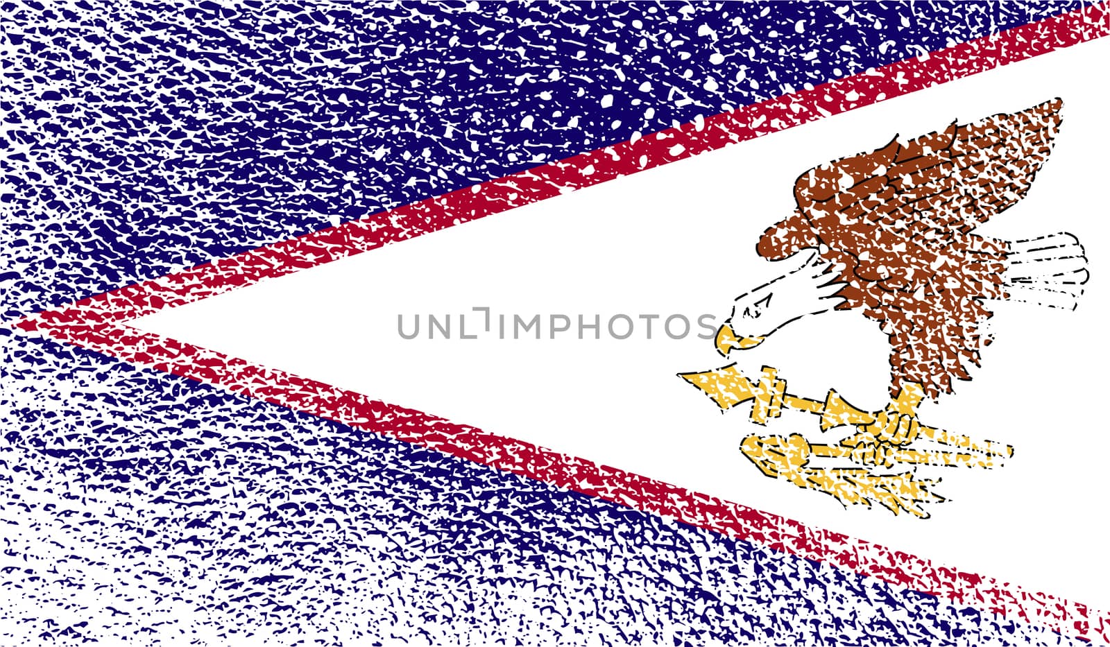 Flag of American Samoa with old texture.  by serhii_lohvyniuk