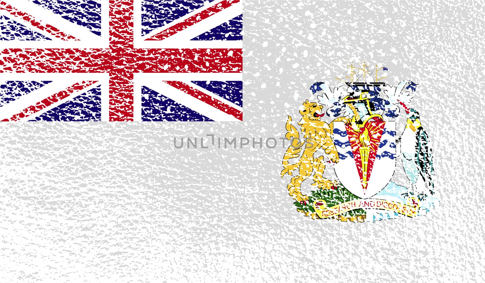 Flag of British Antarctic Territory with old texture.  illustration