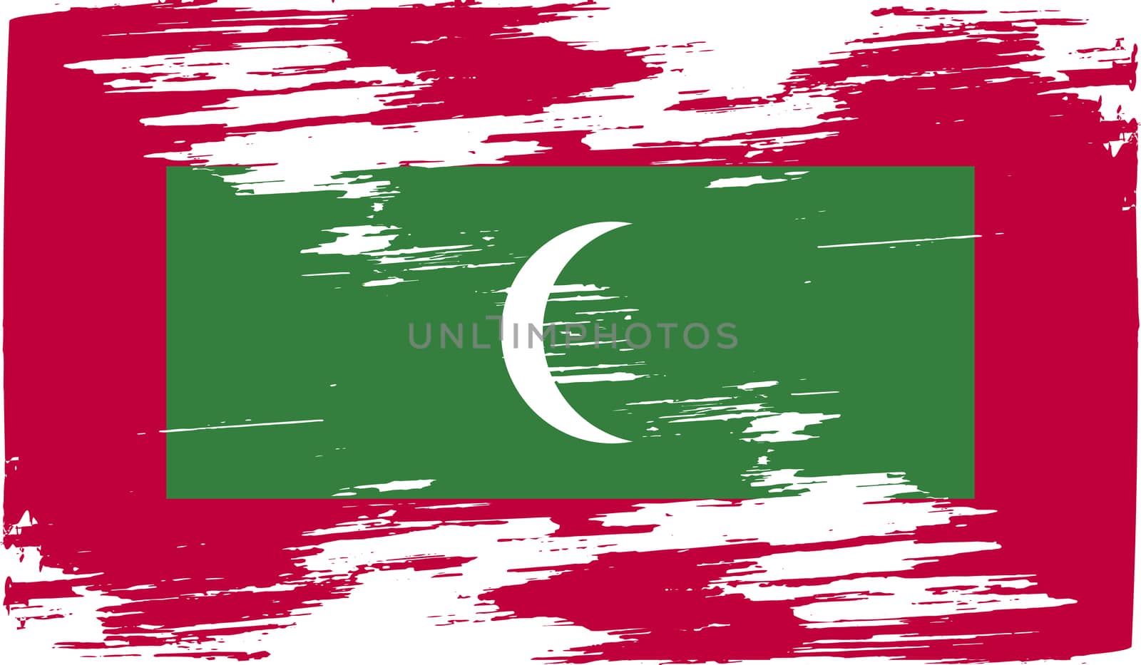 Flag of Maldives with old texture.  by serhii_lohvyniuk