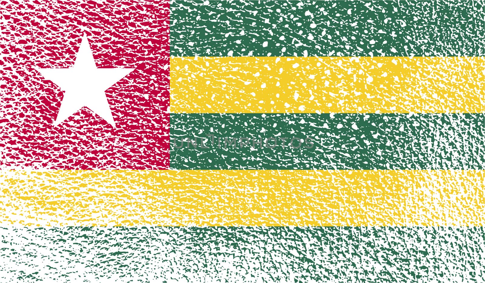 Flag of Togo with old texture.  illustration