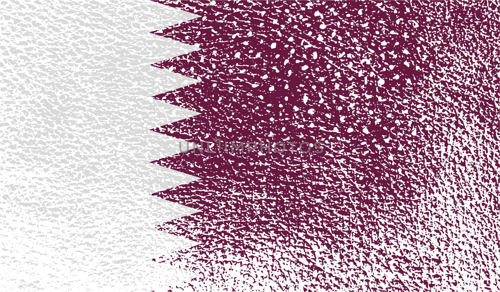 Flag of Qatar with old texture.  illustration