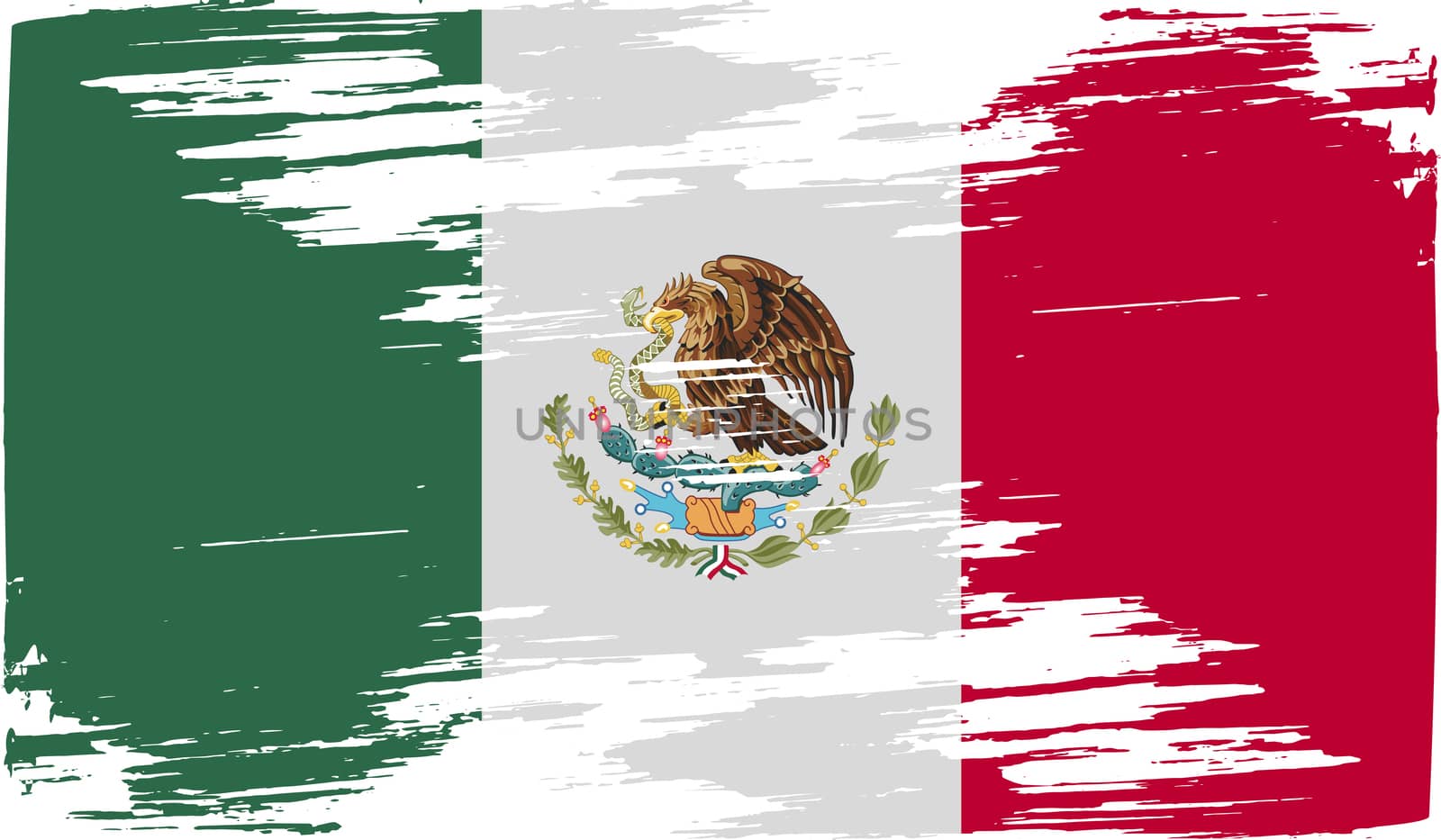Flag of Mexico with old texture.  illustration